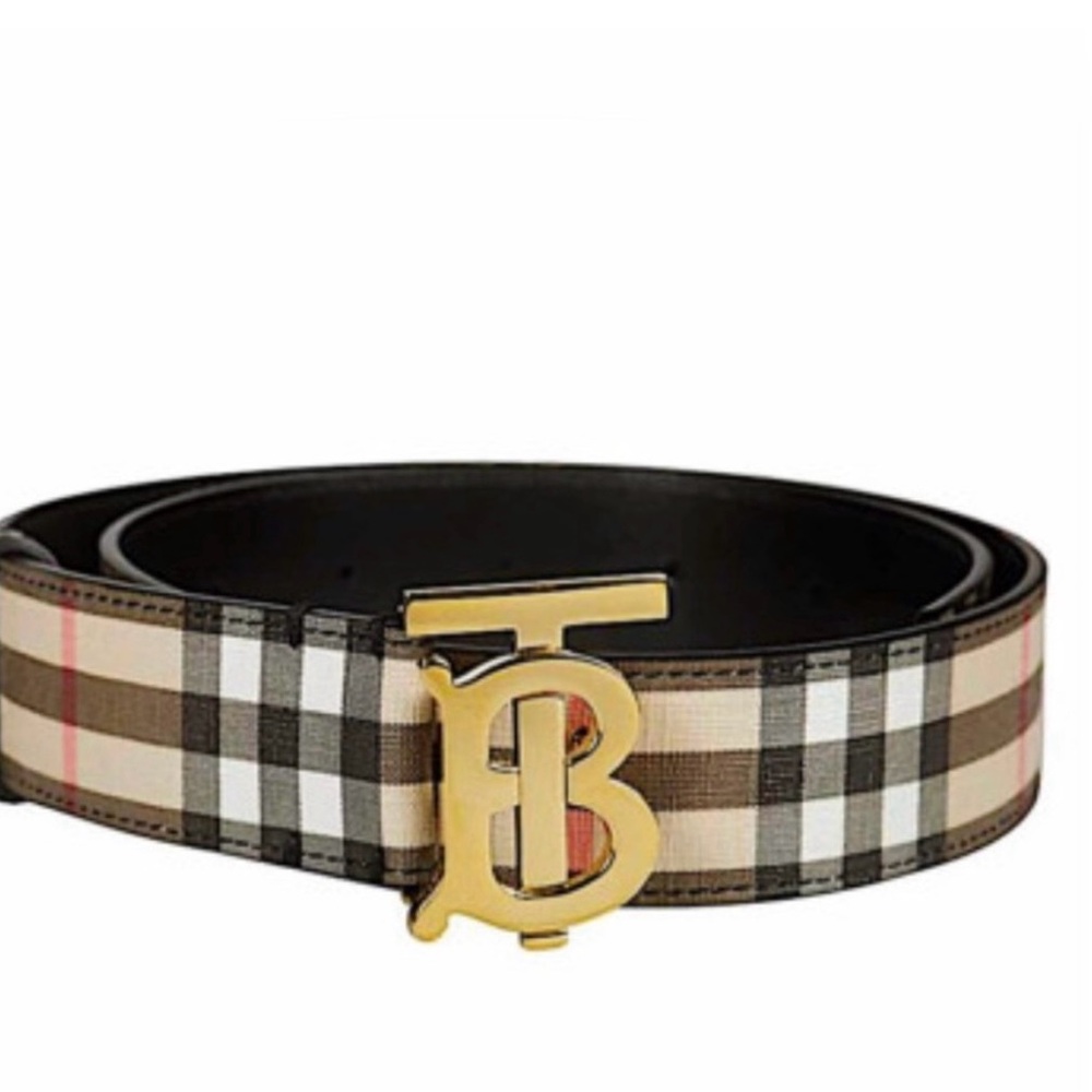 Burberry Women's Belt - Black, Tan, and Gold